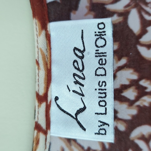 Louis Dell'Olio Geometric Pattern LS Tunic Top XS Burnt Orange/Rust - Picture 2 of 14